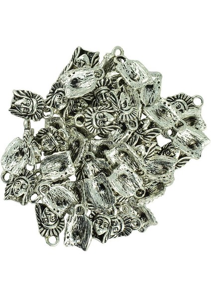 40 Adet Tam Metal Charms Kolye Hindistan Baş Kafa 3D Dıy Takı Bulguları (Yurt Dışından)