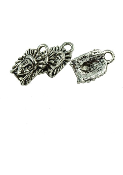 40 Adet Tam Metal Charms Kolye Hindistan Baş Kafa 3D Dıy Takı Bulguları (Yurt Dışından)