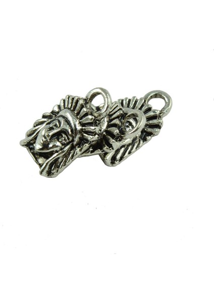 40 Adet Tam Metal Charms Kolye Hindistan Baş Kafa 3D Dıy Takı Bulguları (Yurt Dışından)