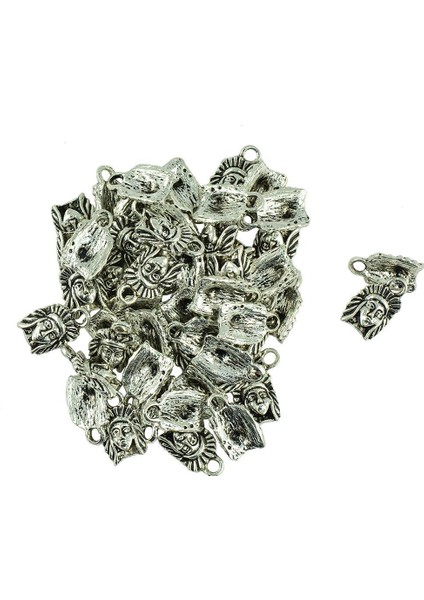 40 Adet Tam Metal Charms Kolye Hindistan Baş Kafa 3D Dıy Takı Bulguları (Yurt Dışından)