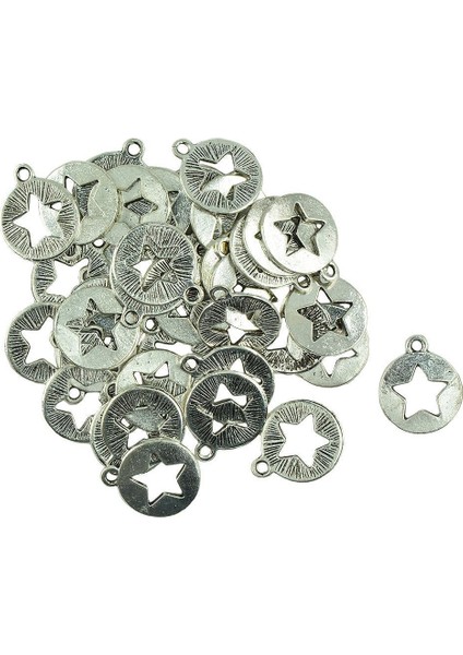 30 Adet Retro Tibet Gümüş Kolye Dıy Bulgular El Sanatları Ortada Hollow Star (Yurt Dışından) modelleri