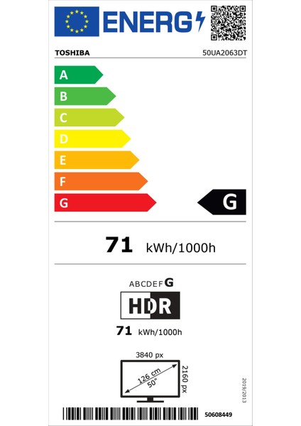 50UA2063DT 50" 127 Ekran Dahili Uydu Alıcılı 4K Ultra HD Smart LED TV