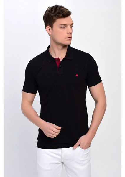 Erkek Polo Yaka Likralı T-Shirt Siyah T621 fiyatları