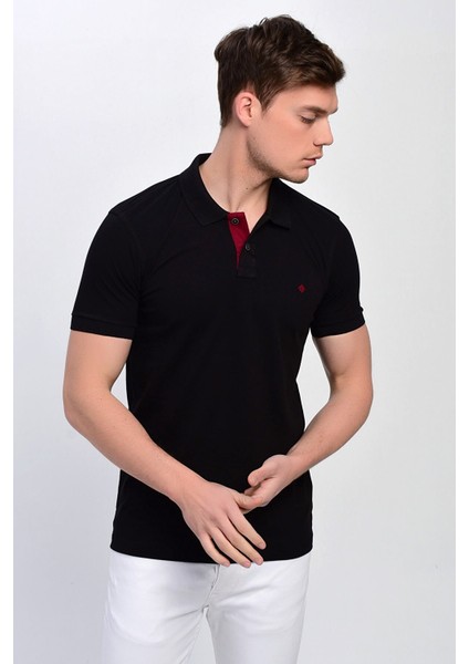 Erkek Polo Yaka Likralı T-Shirt Siyah T621 fırsatları