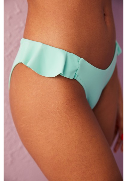 Mint Yeşili Bonnie Fırfır Detaylı Bikini Altı