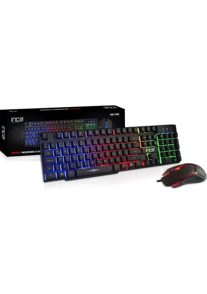 Inca Klavye Mouse Seti Kablolu USB Gaming Oyuncu Rgb Set IKG-448 Siyah