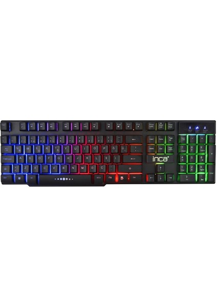 Inca Klavye Mouse Seti Kablolu USB Gaming Oyuncu Rgb Set IKG-448 Siyah