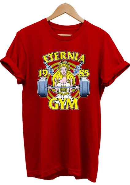 She-Ra Gym Baskılı Pamuk Oversize T-Shirt Büyük Beden Tişört