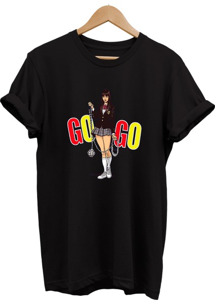 Kıll Bıll Baskılı Pamuk Oversize T-Shirt Büyük Beden Tişört