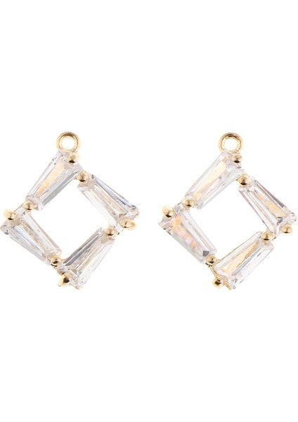 2 Adet Cam Kolye Charms Küpe Bırak Dangle Dıy Takı Bulguları 15X14X2MM (Yurt Dışından)
