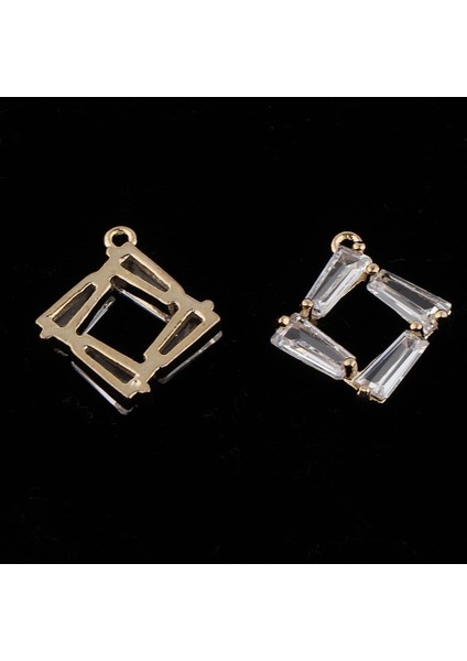 2 Adet Cam Kolye Charms Küpe Bırak Dangle Dıy Takı Bulguları 15X14X2MM (Yurt Dışından)