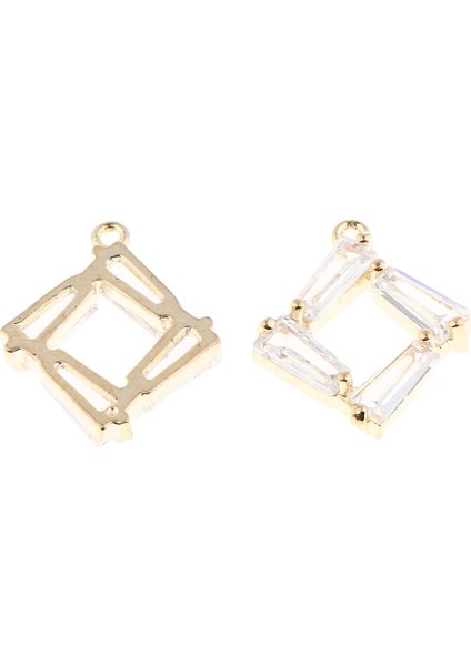 2 Adet Cam Kolye Charms Küpe Bırak Dangle Dıy Takı Bulguları 15X14X2MM (Yurt Dışından)
