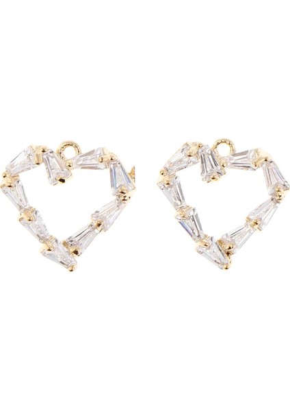 2x Kız Kadınlar Kristal Cam Küpe Bulguları Takı Charms Dıy Bulgular Için 13X12X2MM (Yurt Dışından)