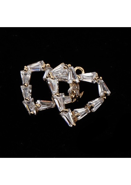 2x Kız Kadınlar Kristal Cam Küpe Bulguları Takı Charms Dıy Bulgular Için 13X12X2MM (Yurt Dışından) modelleri