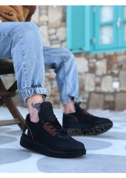 XON1606 Bağcıklı Rahat Yüksek Taban Siyah Taban Casual Erkek Spor Ayakkabı modelleri