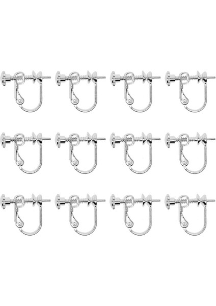 12X Ayarlanabilir Vida Küpe Inci Fişler Bulma Aracı Takı Gümüş Beyaz (Yurt Dışından) fiyatları