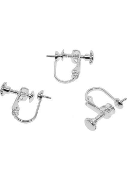 12X Ayarlanabilir Vida Küpe Inci Fişler Bulma Aracı Takı Gümüş Beyaz (Yurt Dışından) modelleri