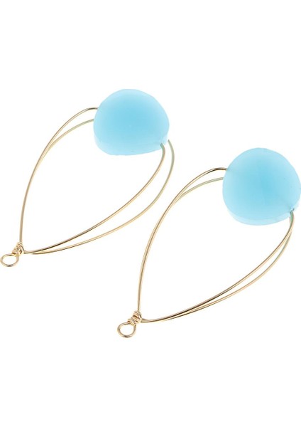 2x Çift Döngü Charms Dangle Küpe Bulgular Su Damlası Kolye Zanaat (Yurt Dışından)