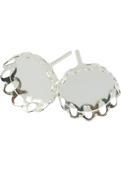 20 Adet 10MM Cabochon Ayarları Küpe Boşluklar Küpe Çerçeve Baz Gümüş Beyaz (Yurt Dışından) fiyatları