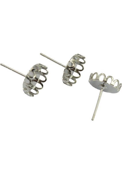 20 Adet 10MM Cabochon Ayarları Küpe Boşluklar Küpe Çerçeve Baz Gümüş (Yurt Dışından)