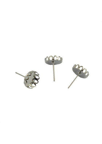 20 Adet 10MM Cabochon Ayarları Küpe Boşluklar Küpe Çerçeve Baz Gümüş (Yurt Dışından) fiyatları