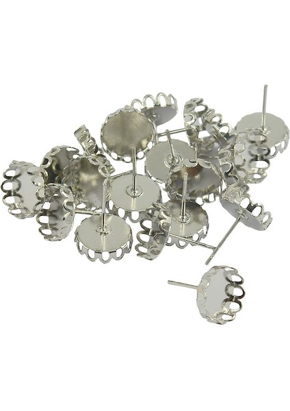 20 Adet 10MM Cabochon Ayarları Küpe Boşluklar Küpe Çerçeve Baz Gümüş (Yurt Dışından) fırsatları