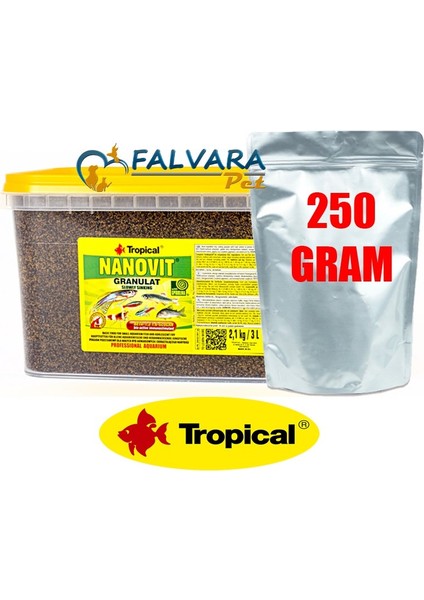 250 Gram Tropical Nanovit Granulat, Küçük Boy Batan Granül Yem fiyatları