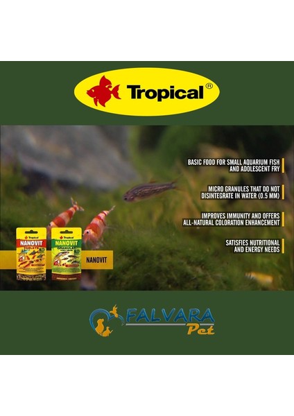 250 Gram Tropical Nanovit Granulat, Küçük Boy Batan Granül Yem indirimleri