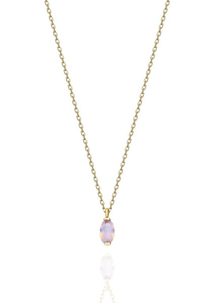 14 Ayar Altın Kolye -0.50 Ct Pınky (Pembe )Quartz Pırlanta Montürü Has Taşlı Altın Kolye-Hediye 14 Ayar Altın Kolye