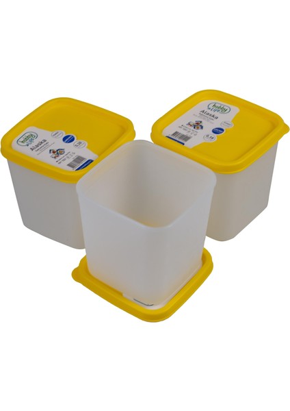 Alaska Nofrost Saklama Kabı 0,38 Litre 3'lü Sarı