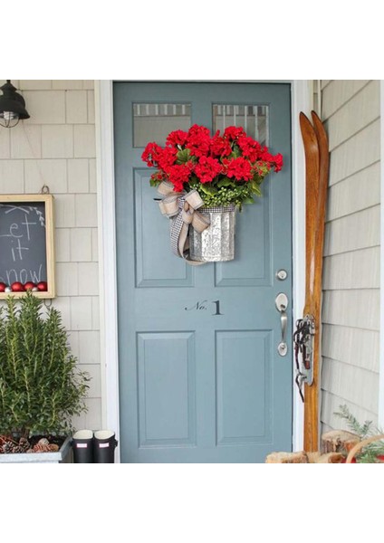 35 cm Kırmızı Seranium Kova Çelenk (Yurt Dışından) fırsatları