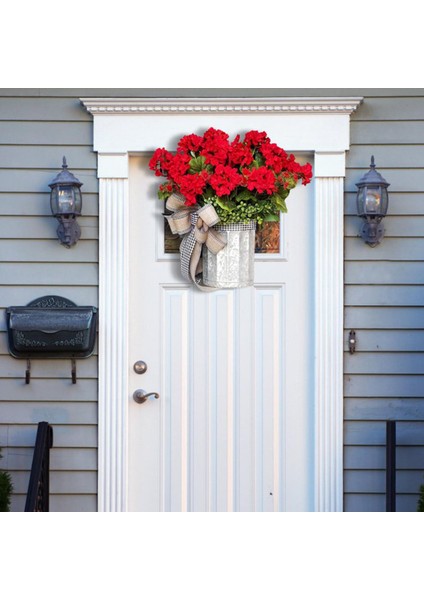 35 cm Kırmızı Seranium Kova Çelenk (Yurt Dışından) indirimleri