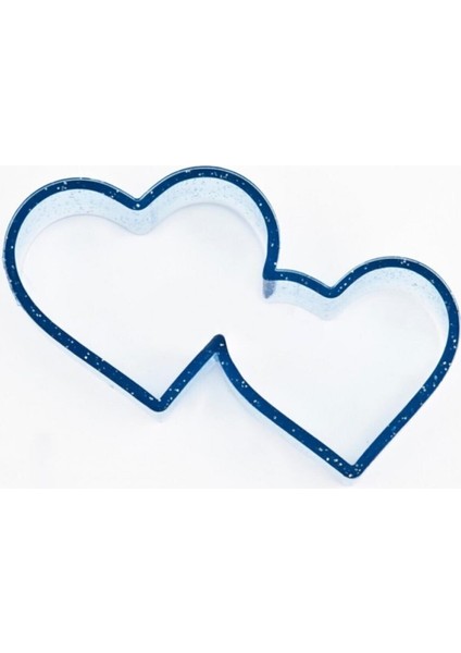 Ikili Kalp Polikarbon Kurabiye Kalıbı 8,9 cm x 4,9 cm