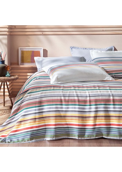 Bedding Evan Çift Kişilik Pike Takımı - Mavi