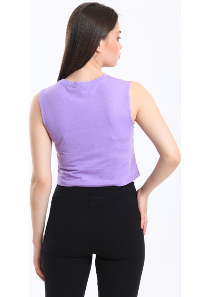 Kadın Crop Fit Basic Atlet