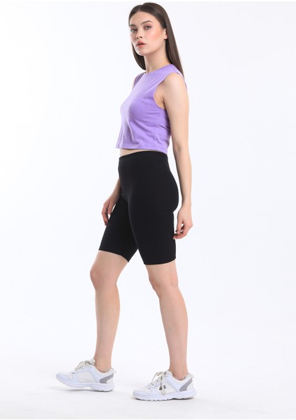 Kadın Crop Fit Basic Atlet