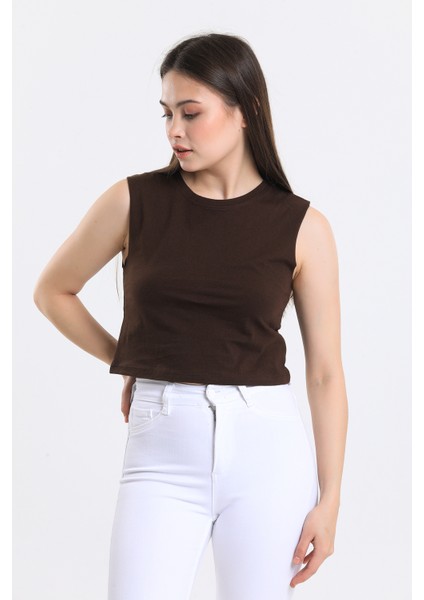 Kadın Crop Fit Basic Atlet