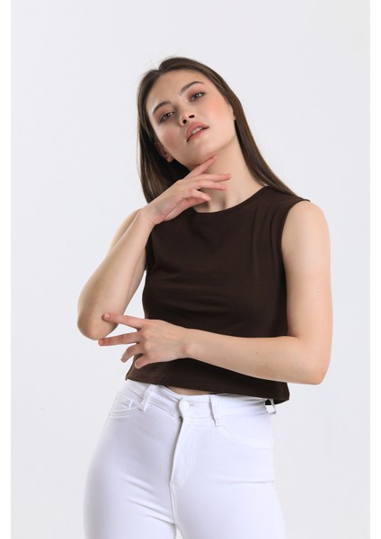 Kadın Crop Fit Basic Atlet fırsatları
