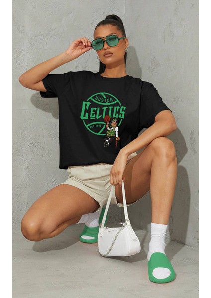 Unisex Celt Dijital Baskılı Oversize Rahat T-Shirt