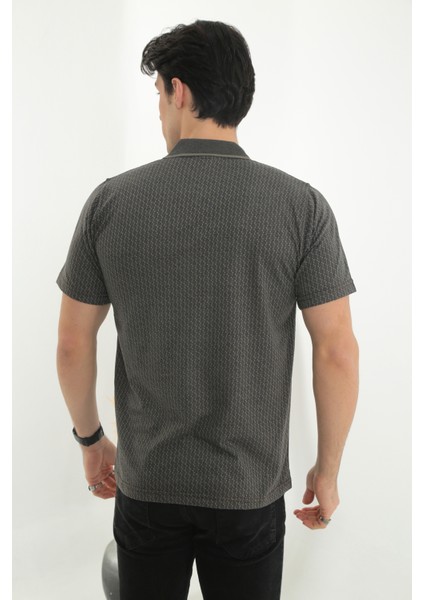 Baba Yakalı Cepli Desenli Model Klasik Kesim Tişört T-Shirt modelleri