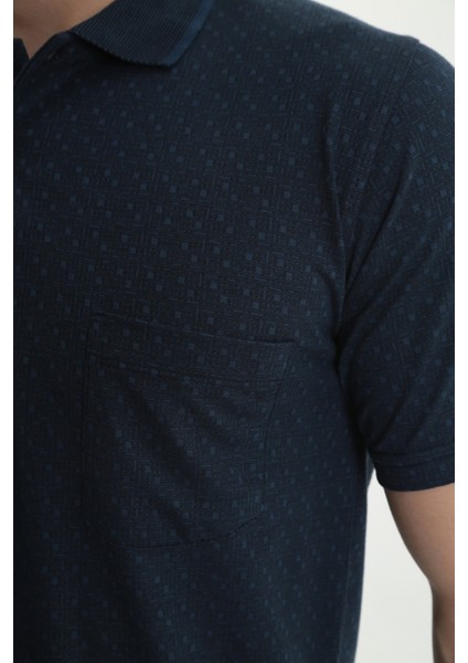Baba Yakalı Cepli Nokta Desenli Model Klasik Kesim Tişört T-Shirt fiyatları