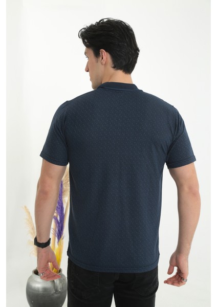 Baba Yakalı Cepli Nokta Desenli Model Klasik Kesim Tişört T-Shirt modelleri