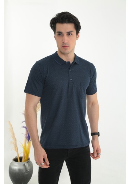Baba Yakalı Cepli Nokta Desenli Model Klasik Kesim Tişört T-Shirt fırsatları