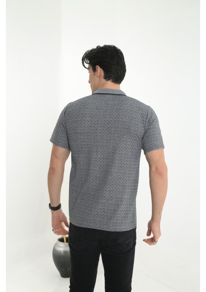 Baba Yakalı Cepli Nokta Desenli Model Klasik Kesim Tişört T-Shirt modelleri