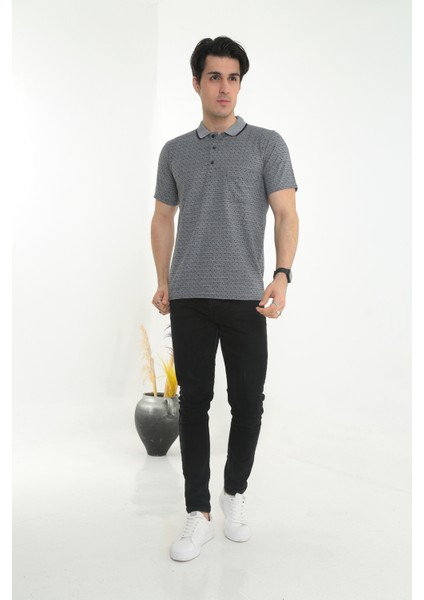 Baba Yakalı Cepli Nokta Desenli Model Klasik Kesim Tişört T-Shirt fırsatları
