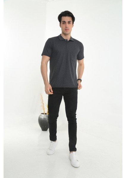 Baba Yakalı Cepli Nokta Desenli Model Klasik Kesim Tişört T-Shirt indirimleri