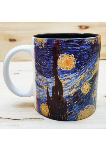 Vincent Van Gogh İçi Renkli Kupa Siyah 1