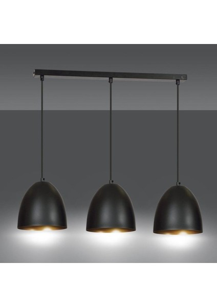 Üçlü Masa Üstü Retro Metal Sarkıt Avize 60 cm Kasa