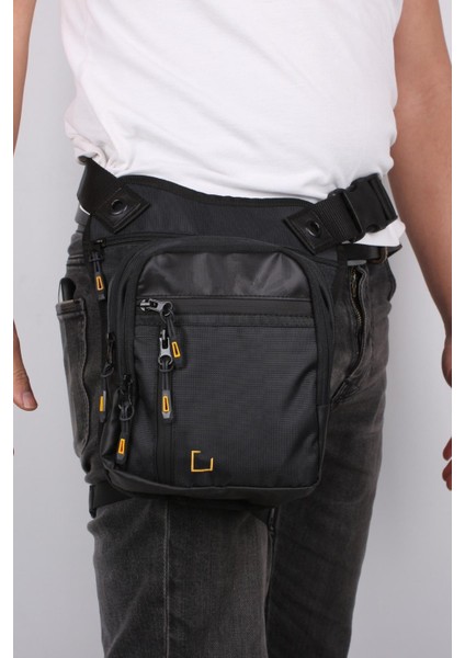 MG1029 Siyah Bel Bacak Bağlamalı ve Motorcu Çantası