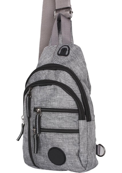 Np Çok Gözlü Kulaklıklı Unisex Body Bag Çapraz Gri Çanta fiyatları